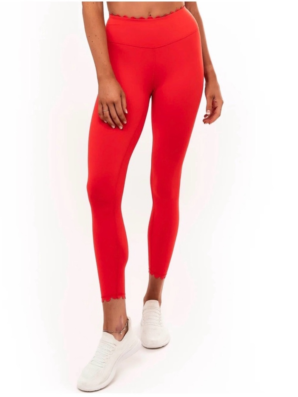 IVL Red Scallop Hem High-Waist Leggings Size 4